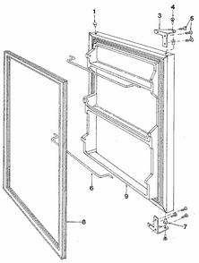 Door Diagram and Parts List for 6FAR  Whirlpool Refrigerator