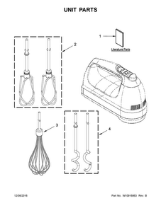 Unit Parts Diagram and Parts List for KHM7212QTG0  KitchenAid Mixer