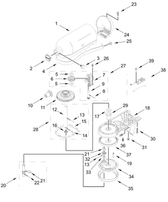 Case, Gearing And Planetary Unit Parts Diagram and Parts List for 5KSM195PSABM6 5KSM195PSABT6-5KSM195PSAMI6 Whirlpool Mixer