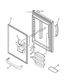 Refrigerator Door Parts Diagram and Parts List for KBLS22KCMS00  KitchenAid Refrigerator