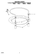 HEATER PARTS Diagram and Parts List for GU2400XTPT7  Whirlpool Dishwasher