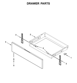 Drawer Parts Diagram and Parts List for WFG535S0JV1  Whirlpool Range