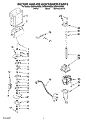 MOTOR AND ICE CONTAINER PARTS Diagram and Parts List for GS2SHAXSQ02  Whirlpool Refrigerator