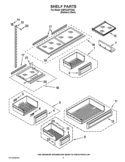 SHELF PARTS Diagram and Parts List for KBFC42FTS05  KitchenAid Refrigerator