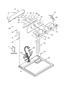 Top And Console Parts Diagram and Parts List for WED4915EW1  Whirlpool Dryer