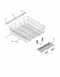 Upper Rack And Track Parts Diagram and Parts List for 66513023K113  Kenmore Dishwasher