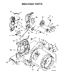 Bulkhead parts Diagram and Parts List for 110C72442512  Kenmore Dryer