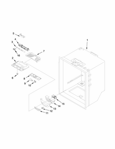 Refrigerator Liner Parts Diagram and Parts List for 59679412411  Kenmore Refrigerator