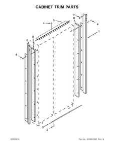 Cabinet Trim Parts Diagram and Parts List for KSSC48QVS06  KitchenAid Refrigerator