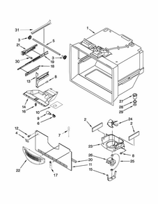 Freezer Liner Parts Diagram and Parts List for 59669353010  Kenmore Refrigerator