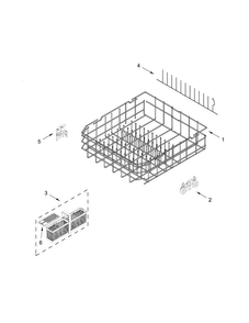 Lower Rack Parts Diagram and Parts List for KDFE204ESS2  KitchenAid Dishwasher