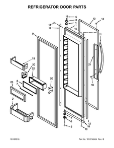 Refrigerator Door Parts Diagram and Parts List for KSSC36QTS10  KitchenAid Refrigerator