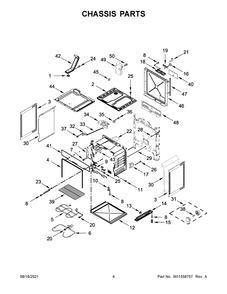 Chassis Parts Diagram and Parts List for WEC310S0LB0  Whirlpool Range