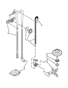 Fill, Drain And Overfill Parts Diagram and Parts List for IUD8555DX3  Whirlpool Dishwasher