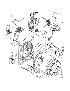 Bulkhead Parts Diagram and Parts List for WED7000DW0  Whirlpool Dryer
