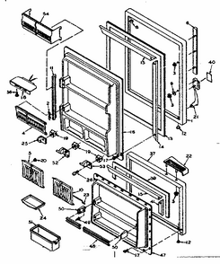 Door Parts Diagram and Parts List for 106W14GL5  Kenmore Refrigerator