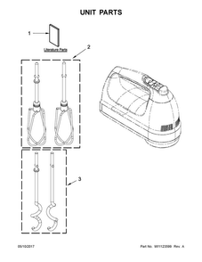 Unit Parts Diagram and Parts List for 5KHM922EAC0  KitchenAid Mixer