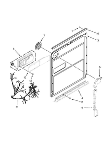 Inner Door Parts Diagram and Parts List for KDTM354DSS0  KitchenAid Dishwasher