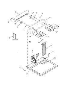 Top & Console Diagram and Parts List for 11062332510  Kenmore Dryer