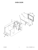 OVEN DOOR Diagram and Parts List for WOS51EC0AT01  Whirlpool Wall Oven