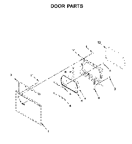 Door parts Diagram and Parts List for WED6120HW1  Whirlpool Dryer