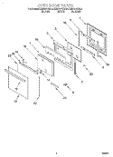 OVEN DOOR Diagram and Parts List for KEMS307DBL4  KitchenAid Microwave Oven Combo