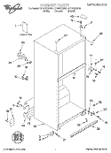 CABINET, LITERATURE Diagram and Parts List for ET18PKXGN01  Whirlpool Refrigerator