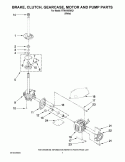 BRAKE, CLUTCH, GEARCASE, MOTOR AND PUMP PARTS Diagram and Parts List for RTW4100WQ1  Roper Washer