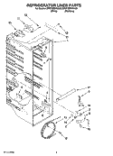 REFRIGERATOR LINER PARTS Diagram and Parts List for BRS70EBANA00  Whirlpool Refrigerator