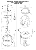 AGITATOR, BASKET AND TUB Diagram and Parts List for LSQ9500LT0  Whirlpool Washer