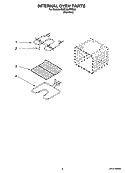 INTERNAL OVEN PARTS Diagram and Parts List for GMC305PRS02  Whirlpool Microwave Oven Combo