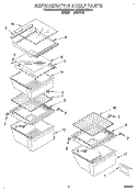 REFRIGERATOR SHELF Diagram and Parts List for RS22AWXEN01  Roper Refrigerator