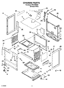 CHASSIS PARTS Diagram and Parts List for SF303PEPQ0  Whirlpool Range