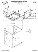 TOP AND CABINET PARTS Diagram and Parts List for 3XGSC9455JQ4  Whirlpool Washer