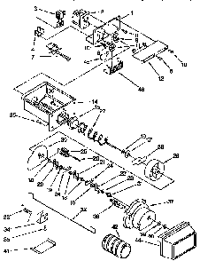 Motor & Ice Container Diagram and Parts List for KSRP27QBL00  KitchenAid Refrigerator