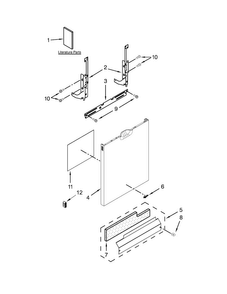 Door And Panel Parts Diagram and Parts List for WDF520PADM5  Whirlpool Dishwasher