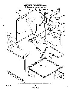 Washer Cabinet Diagram and Parts List for LT5004XTW1  Whirlpool Washer Dryer Combo