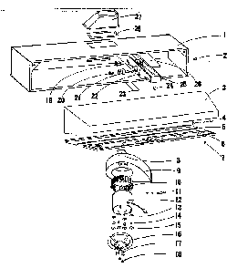 Range Hood Assembly Diagram and Parts List for 1559313  Kenmore Range Hood