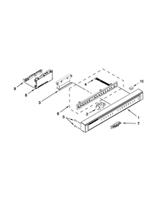 Control Panel And Latch Parts Diagram and Parts List for WDF530PAYB6  Whirlpool Dishwasher