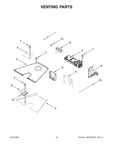 Venting Parts Diagram and Parts List for JDSP548HL01  Whirlpool Range