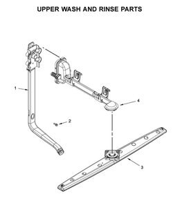Upper Wash And Rinse Parts Diagram and Parts List for WDF130PAHS2  Whirlpool Dishwasher