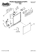 FRAME AND CONSOLE PARTS Diagram and Parts List for IPU58461  Inglis Dishwasher