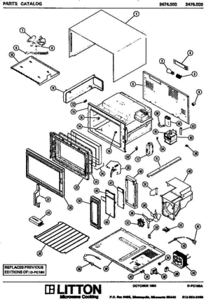01 - Page 1 Diagram and Parts List for 2474000  Whirlpool Microwave