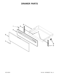 Drawer Parts Diagram and Parts List for WFG515S0EW1  Whirlpool Range