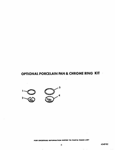 Optional Porcelain Pan And Chrome Ring Diagram and Parts List for S5007W0  Roper Range