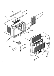Cabinet Diagram and Parts List for ACQ12XH0  Whirlpool Air Conditioner