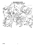BULKHEAD Diagram and Parts List for LGR5644AW0  Whirlpool Dryer