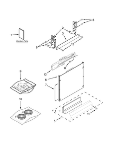 Door And Panel Parts Diagram and Parts List for KDTE204EPA2  KitchenAid Dishwasher