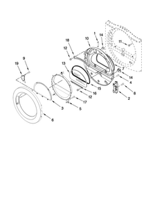 Door Parts Diagram and Parts List for YIED7300WW0  Inglis Dryer