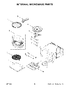 Internal Microwave Parts Diagram and Parts List for KOCE507EBS22  KitchenAid Microwave Oven Combo